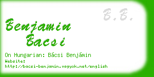 benjamin bacsi business card