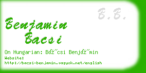 benjamin bacsi business card